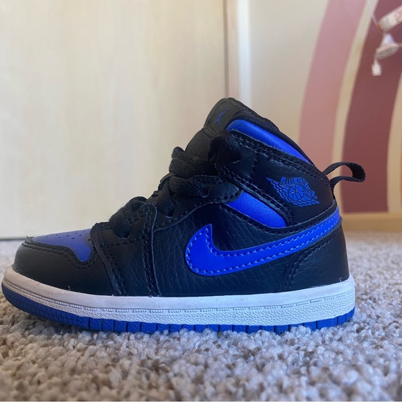 Nike Air Jordan Mid TD 'Royal' Black Blue Toddler Sneakers